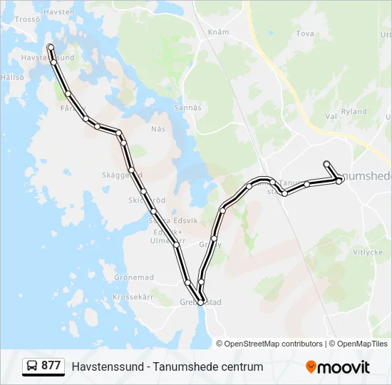 877 Bus Line Map