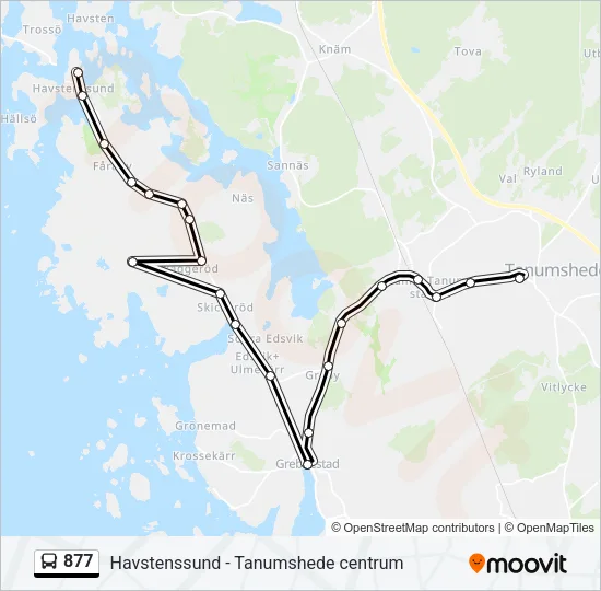 877 Bus Line Map