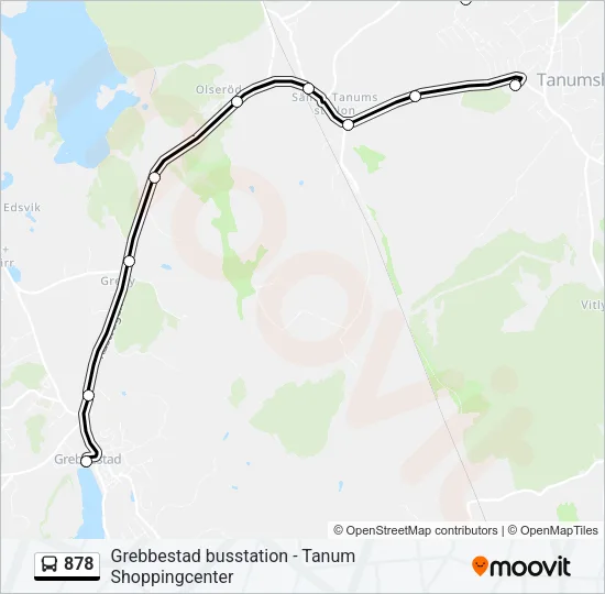 878 Bus Line Map