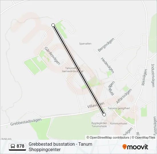 878 Bus Line Map