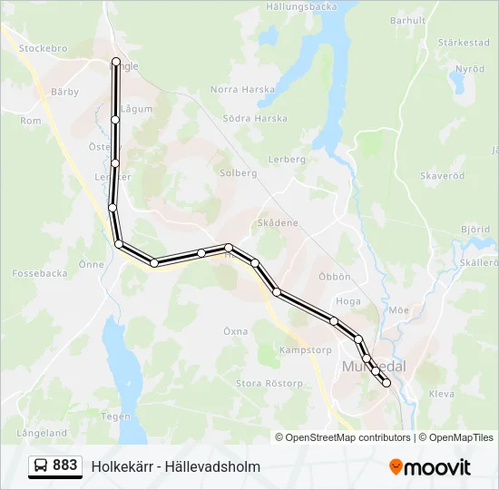 883 Bus Line Map