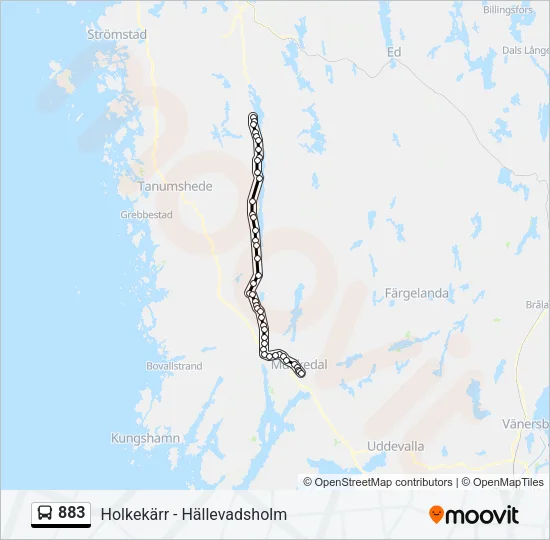 883 Bus Line Map