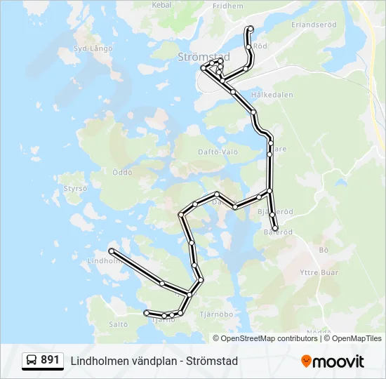 891 Bus Line Map
