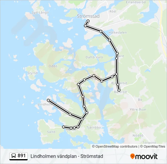 891 Bus Line Map