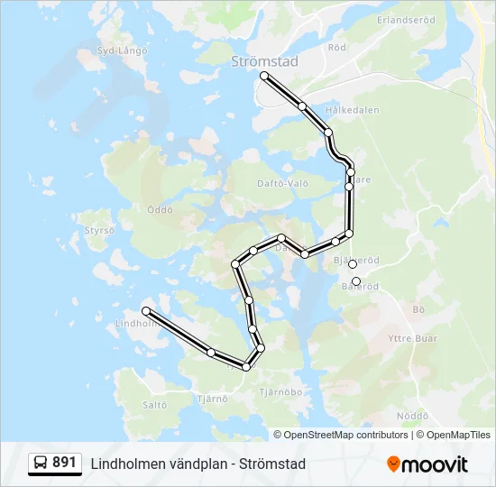 891 Bus Line Map