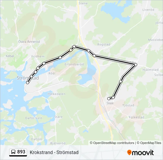 893 Bus Line Map