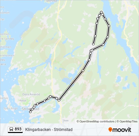 893 bus Line Map