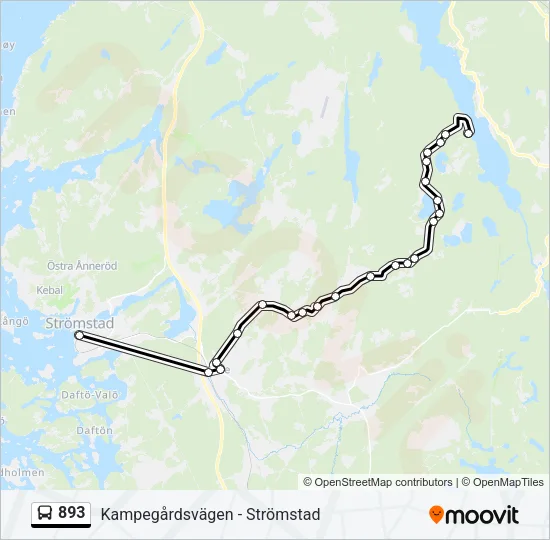 893 Bus Line Map