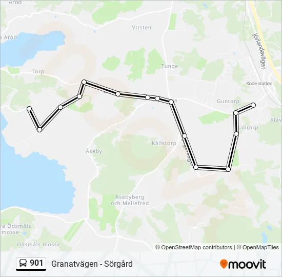 901 Bus Line Map