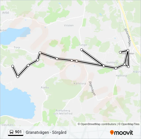 901 Bus Line Map