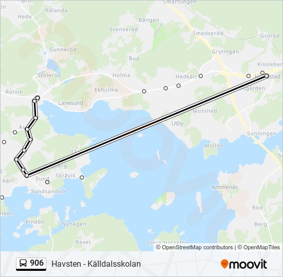 906 bus Line Map