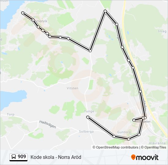 909 bus Line Map