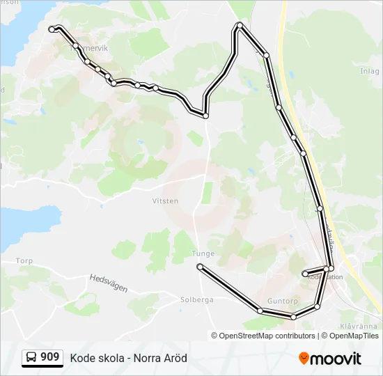 909 Bus Line Map