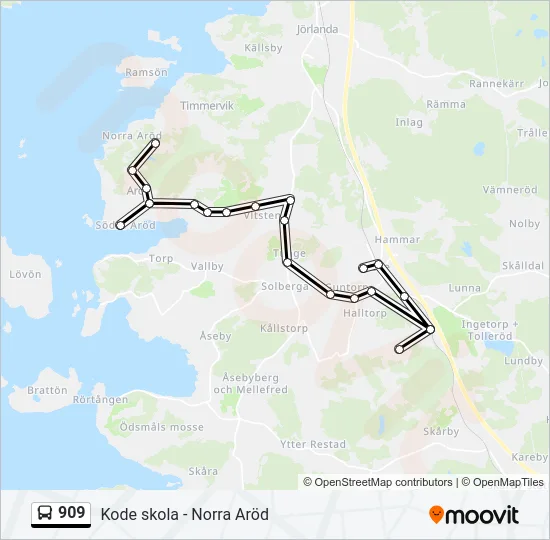 909 Bus Line Map