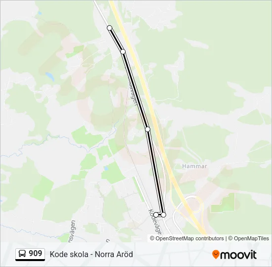 909 Bus Line Map