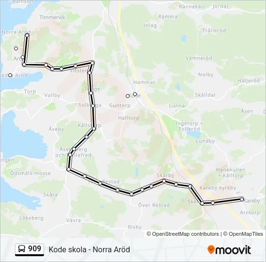 909 Bus Line Map