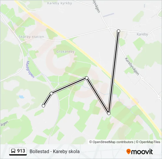 913 Bus Line Map