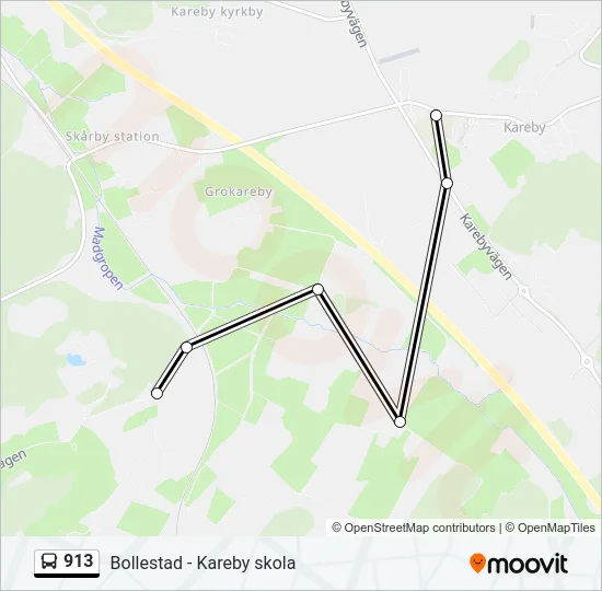 913 Bus Line Map