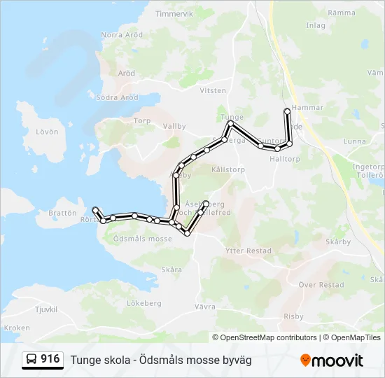 916 Bus Line Map