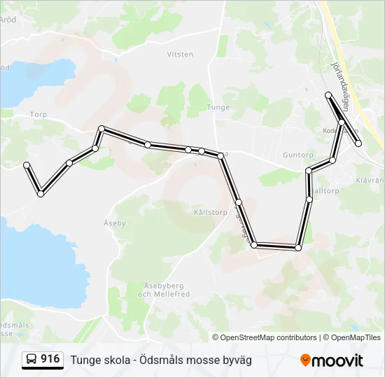 916 Bus Line Map