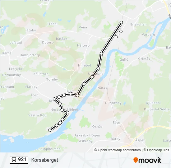 921 Bus Line Map