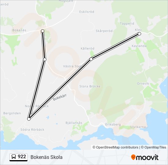 922 bus Line Map