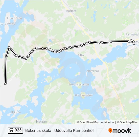 923 bus Line Map