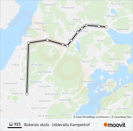 923 bus Line Map