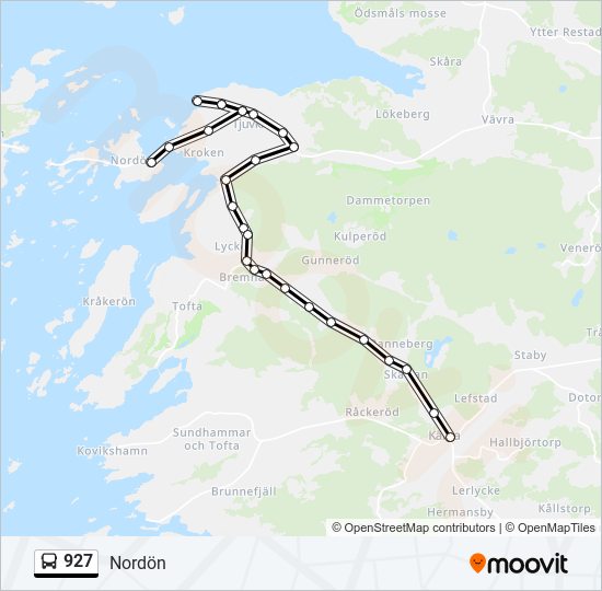 927 bus Line Map