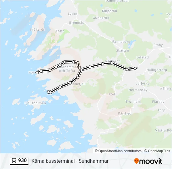 930 Bus Line Map