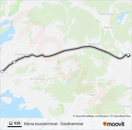 930 Bus Line Map