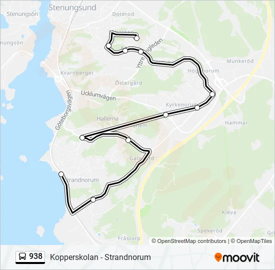 938 Bus Line Map