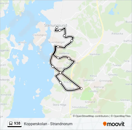 938 Bus Line Map