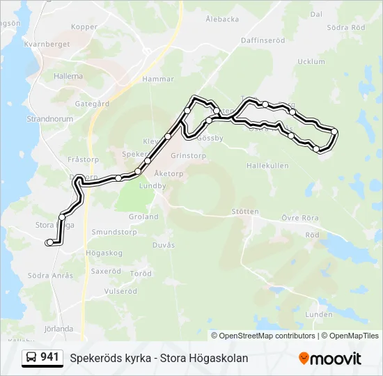 941 Bus Line Map