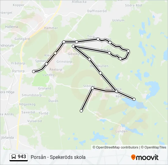 943 Bus Line Map