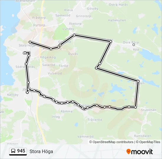 945 Bus Line Map