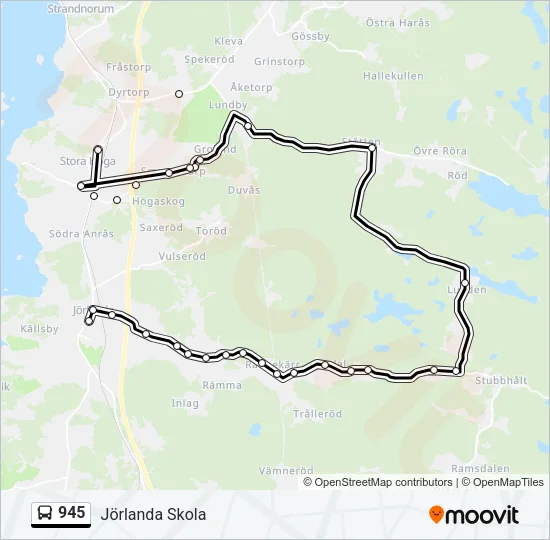 945 Bus Line Map