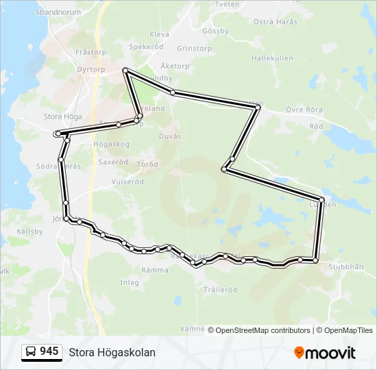 945 Bus Line Map