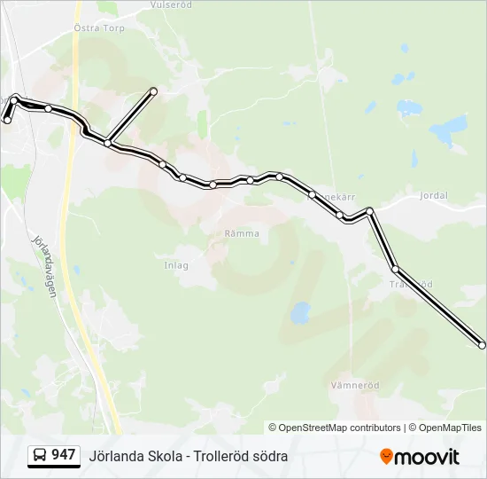 947 Bus Line Map