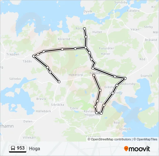 953 Bus Line Map