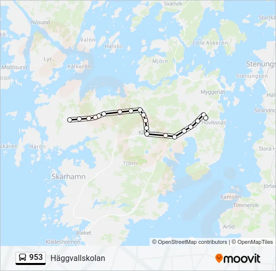 953 Bus Line Map