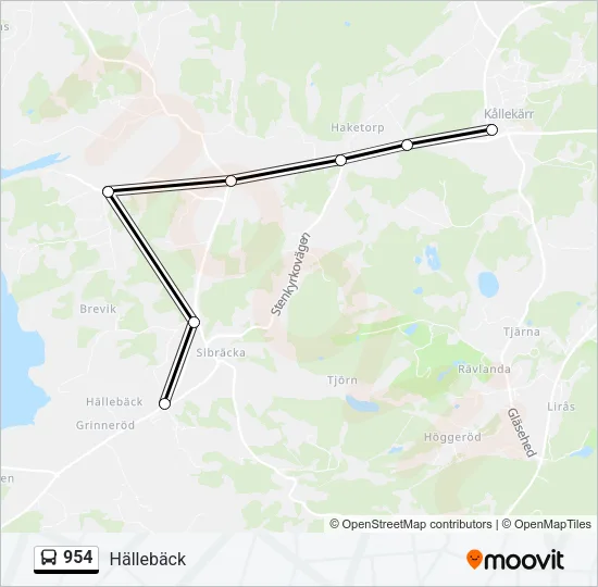 954 Bus Line Map
