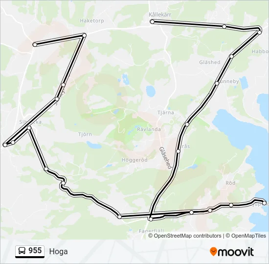955 Bus Line Map