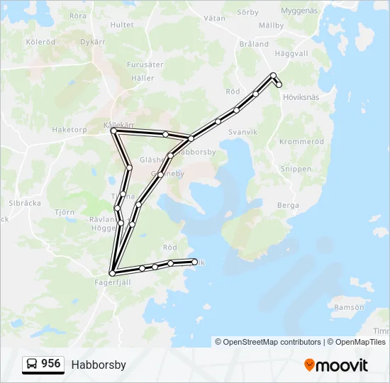 956 Bus Line Map