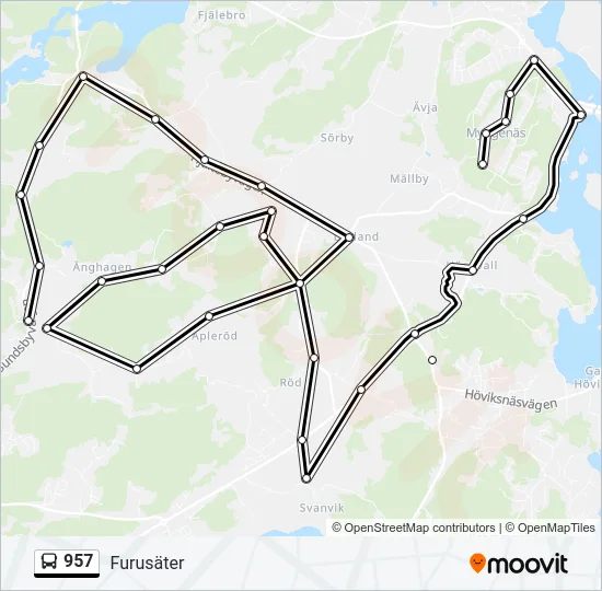 957 Bus Line Map