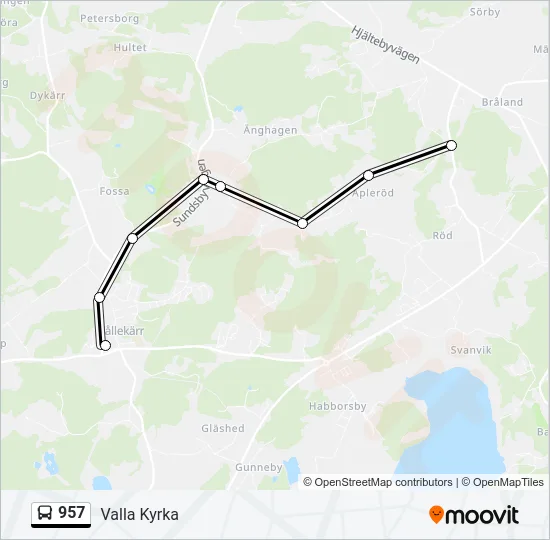 957 Bus Line Map