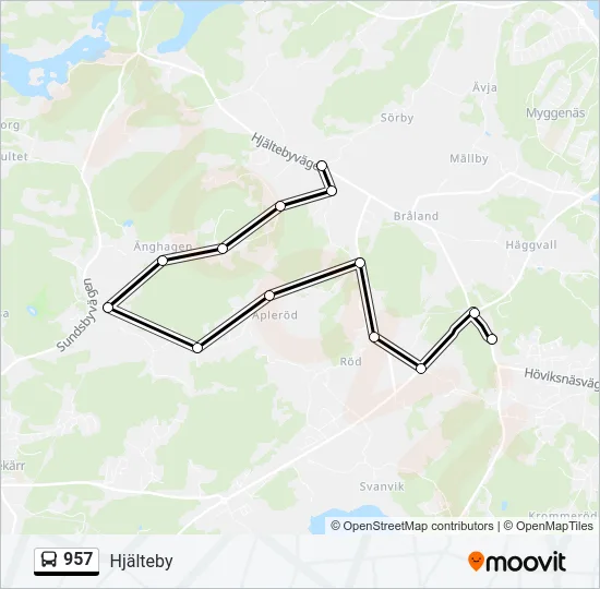 957 Bus Line Map