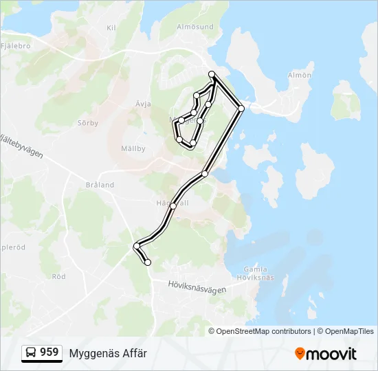 959 Bus Line Map