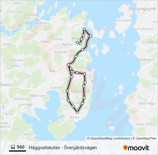 960 Bus Line Map
