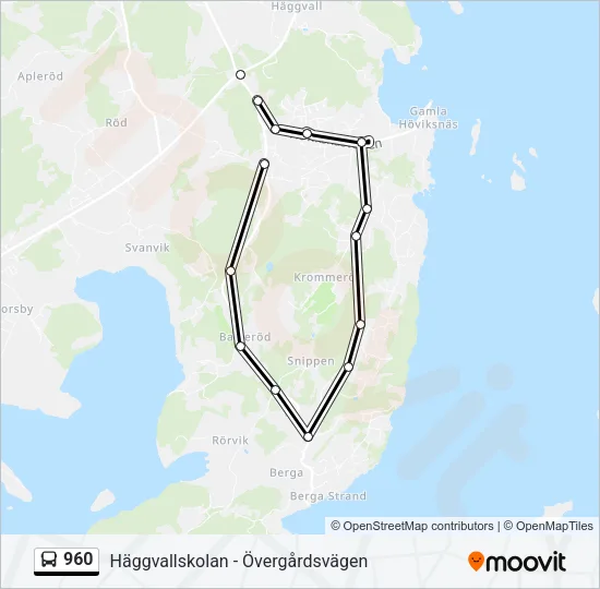 960 Bus Line Map